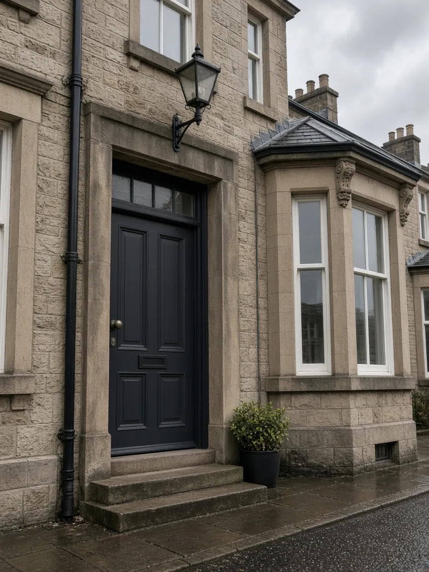 Front door on a sandstone terrace, illustrative for Ayr, South Ayrshire